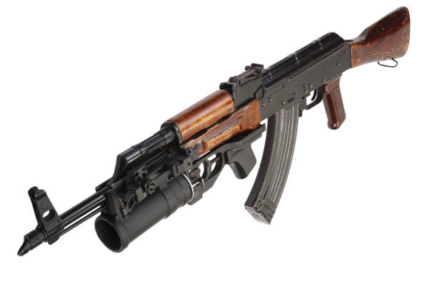 istock Kalashnikov AK 47 with 40mm GP-25 grenade launcher 1182521403