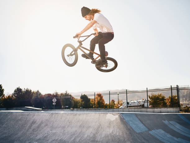 istock Bicycle Rider in a Skate Park 1182522461