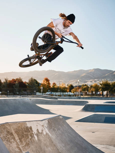 istock Bicycle Rider in a Skate Park 1182522471