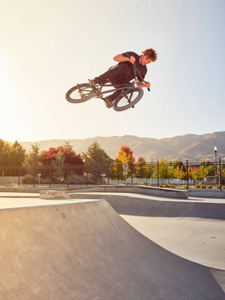 istock Bicycle Rider in a Skate Park 1182522517