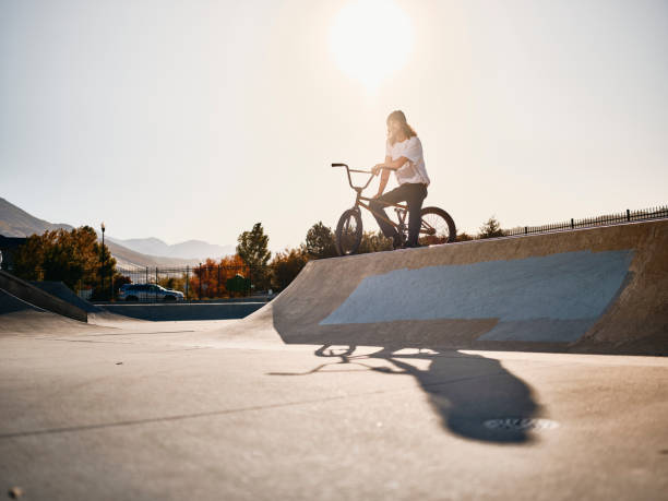 istock Bicycle Rider in a Skate Park 1182522542