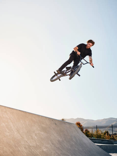 istock Bicycle Rider in a Skate Park 1182522544