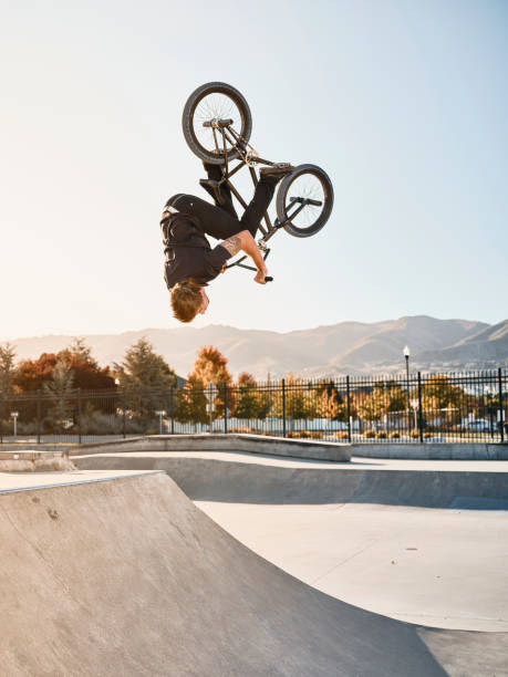 istock Bicycle Rider in a Skate Park 1182522575