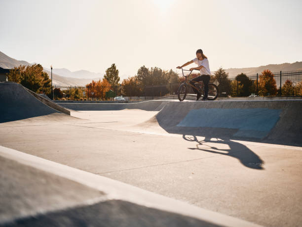 istock Bicycle Rider in a Skate Park 1182522582