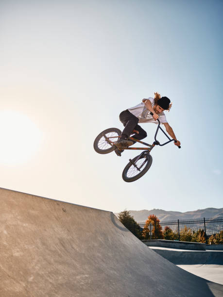 istock Bicycle Rider in a Skate Park 1182522626