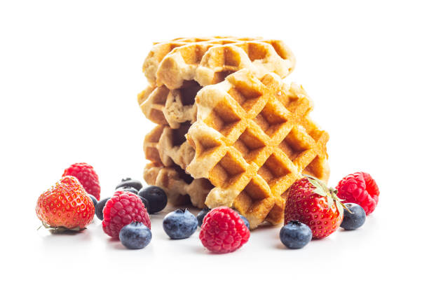 istock Waffles with blueberries and raspberries. 1182523777