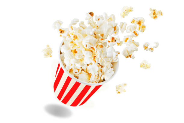 istock Popcorn with salt on a white isolated background 1182525367