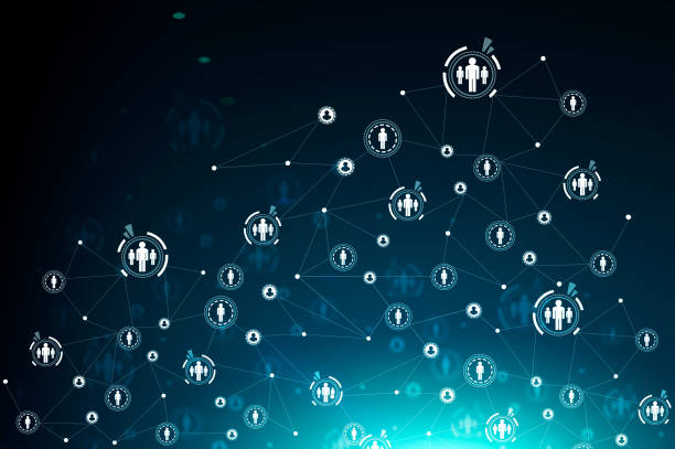 istock Social network icons on blue green 1182531532