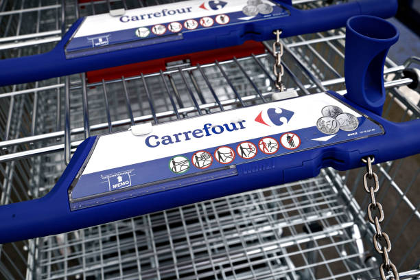 Carrefour supermarket in Brussels, Belgium Carrefour supermarket in Brussels, Belgium on Jan. 27, 2018. capital region photos stock pictures, royalty-free photos & images