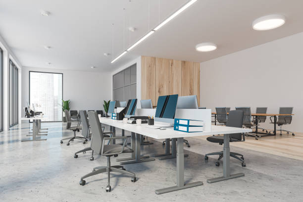 istock White open space office with meeting room 1182531701