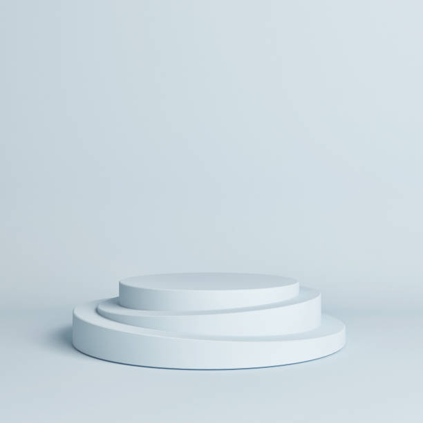 istock Winner podium, pedestal composition on blue background 1182532909