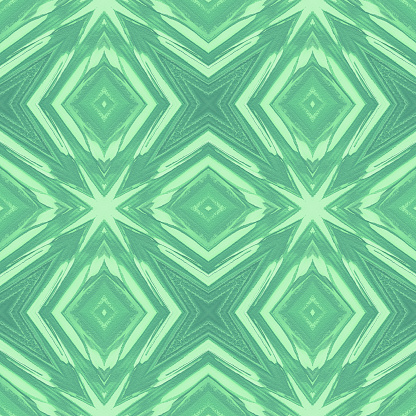 Kaleidoscope Neo Mint Green Stars Abstract Palm Leaf Christmas Tree Tropical Texture Filter Distorted Photography