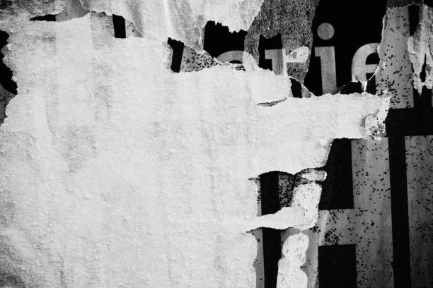 istock Blank white black old ripped torn paper crumpled creased posters grunge textures backdrop backgrounds placard 1182540311