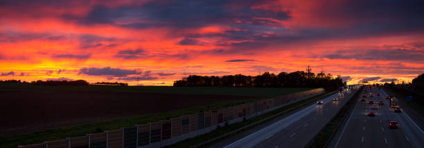 istock Panorama view of sunset over highway 1182543861