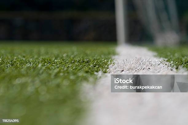 Soccer Goal On Field With Marking Line Turkey Istanbul Stock Photo - Download Image Now