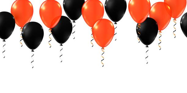 istock Happy Halloween balloons. Party decor ballon set 1182549715
