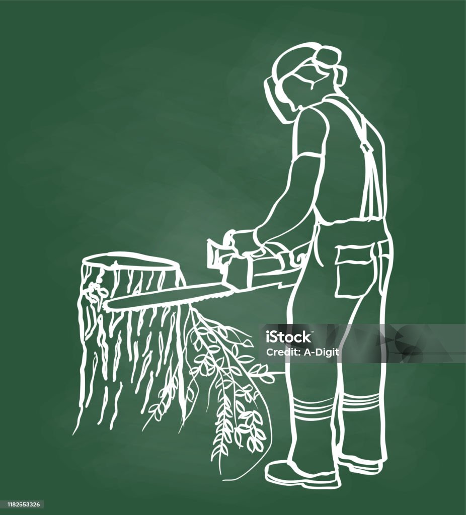 Remove Tree Drawing Tree Removal Service Chalkboard Stock Illustration - Download Image Now ...
