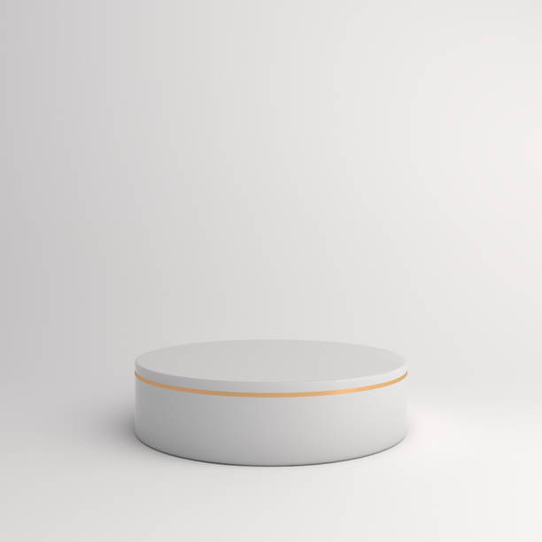 istock Winter abstract podium design creative concept product display mock up on white background. 1182555463