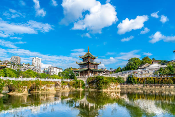 istock Ancient architectural bridge in Guizhou 1182559804