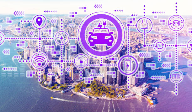 istock EV with aerial view of Manhattan 1182560776