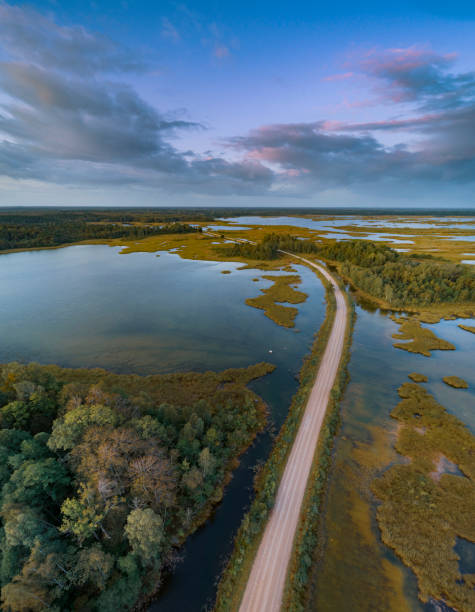 istock Lake Kaieris and a lonely road 1182560796