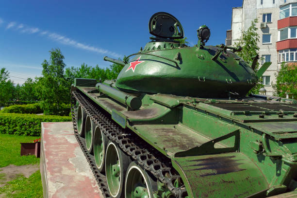 istock Soviet medium tank in a green color. Monument. 1182560998