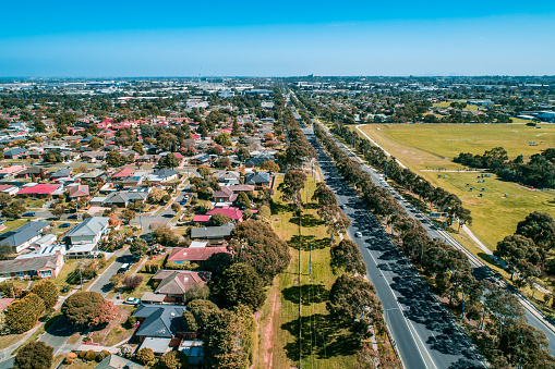 Typical suburban landscape in Melbourne, Australia
