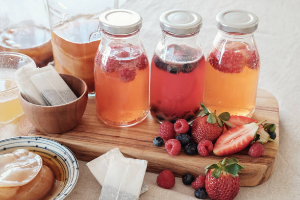 istock Kombucha second Fermented fruit tea, Probiotic food 1182566354
