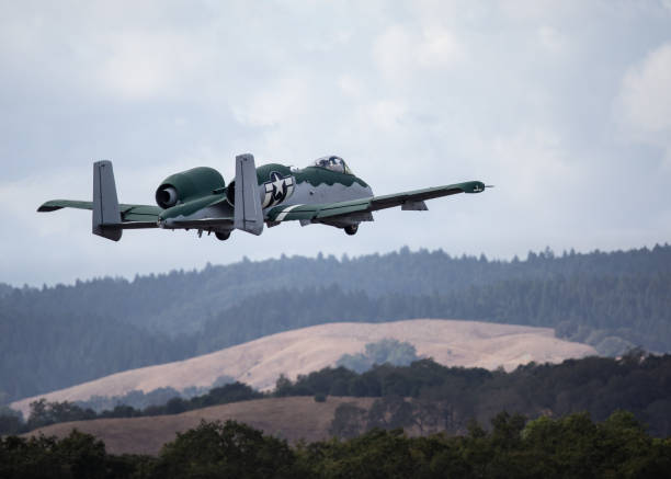 Attack aircraft in flight Attack aircraft in flight warthog stock pictures, royalty-free photos & images