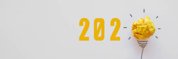 istock 2020 Yellow paper light bulb, innovative, creative thinking business concept 1182568304