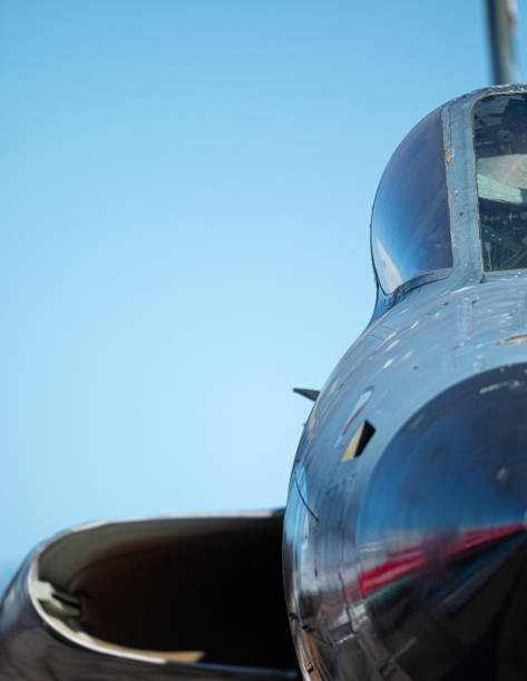 The unmistakable profile of a Fighter-bomber The unmistakable profile of a Fighter-bomber supersonic airplane stock pictures, royalty-free photos & images