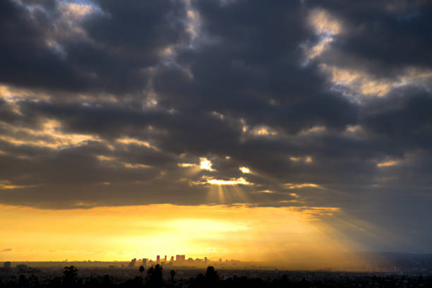Glorious sunset over century city california