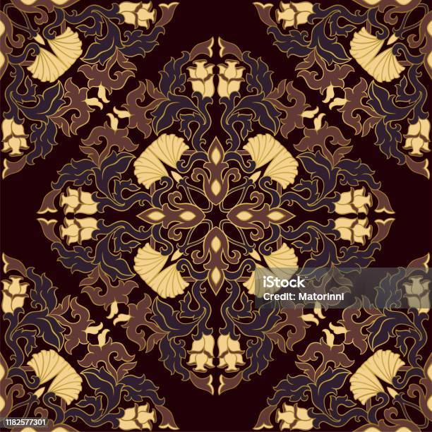 Pattern Medival Abstract Oriental Dark Medieval Pattern Stock Illustration - Download Image Now ...
