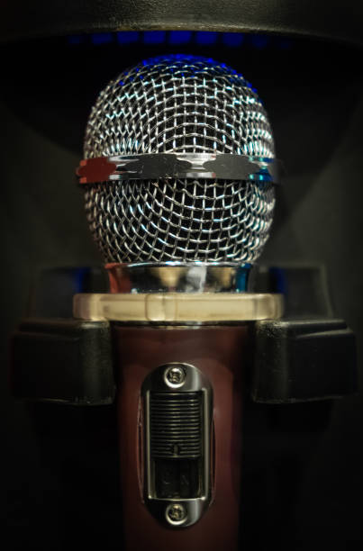 istock Close up view of vintage style microphone equipment 1182578364