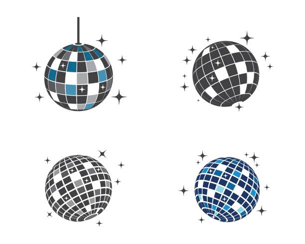 disco kugel symbol vektor illustration design - diskokugel stock-grafiken, -clipart, -cartoons und -symbole