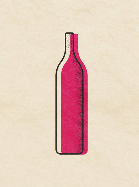 Wine bottles illustration Vector illustration of a set of wine bottles. Flat design with soft colors a touch of texture and transparencies. wine bottle illustrations stock illustrations