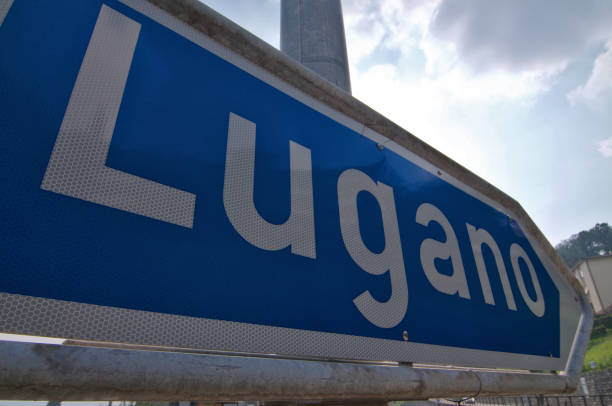 Lugano city road sign