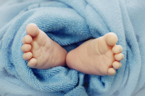 istock Newborn baby feet 1182586368