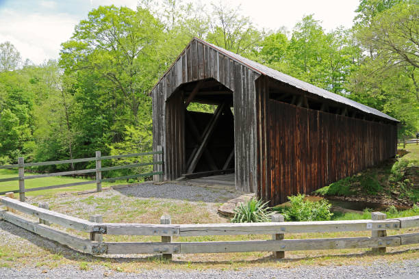 istock Historic site with Locust Creek covered bridge 1182586563