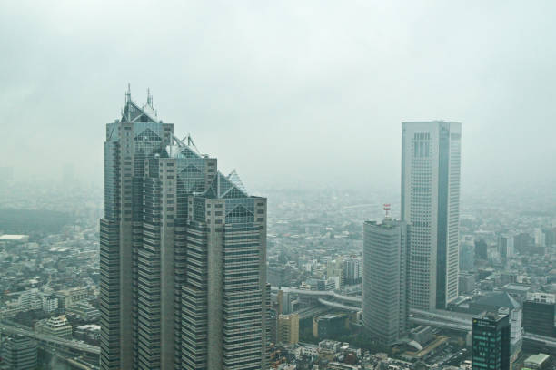 istock Tokyo skyscrapers on a rainy day 1182587436