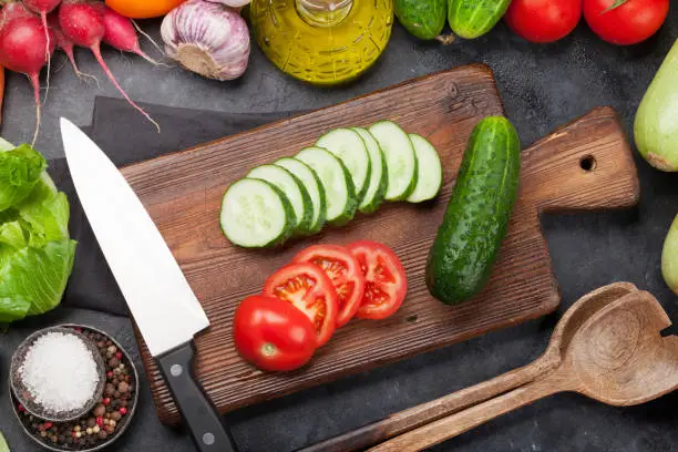 Photo of Assorted raw organic vegetables cooking