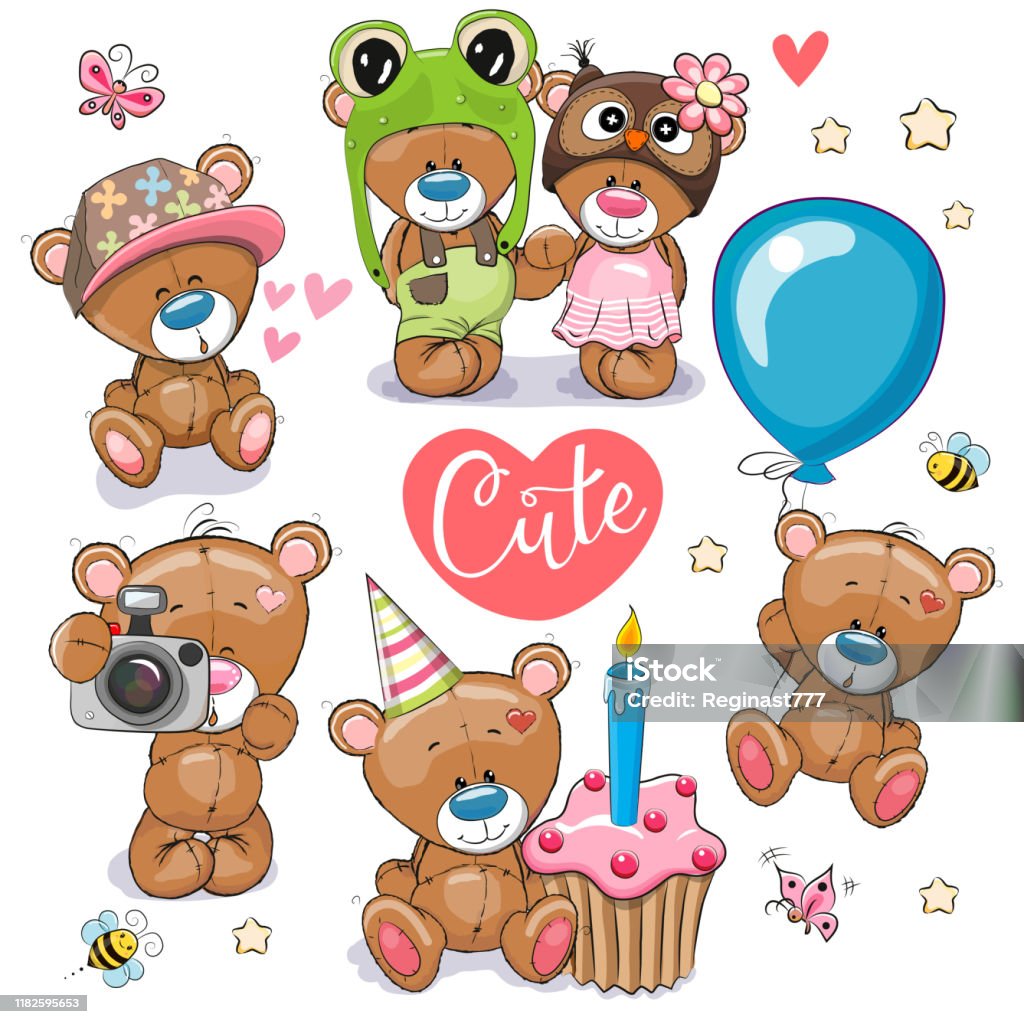 Ilustración de Conjunto De Osos De Peluche De Dibujos Animados Sobre Un Fondo Blanco y más Vectores Libres de Derechos de Osito de peluche - iStock Ilustración de Conjunto De Osos De Peluche De Dibujos Animados Sobre Un Fondo Blanco y más Vectores Libres de Derechos de Osito de peluche - iStock