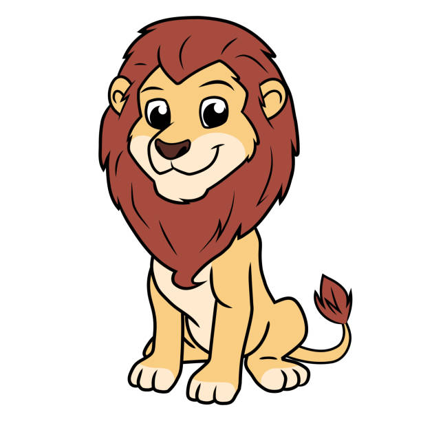 Illustration Of A Cartoon Lion Sitting Stock Illustration - Download Image  Now - Lion - Feline, Leo, Sitting - iStock