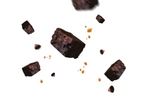 Photo of chocolate with crumble  fall clipping path