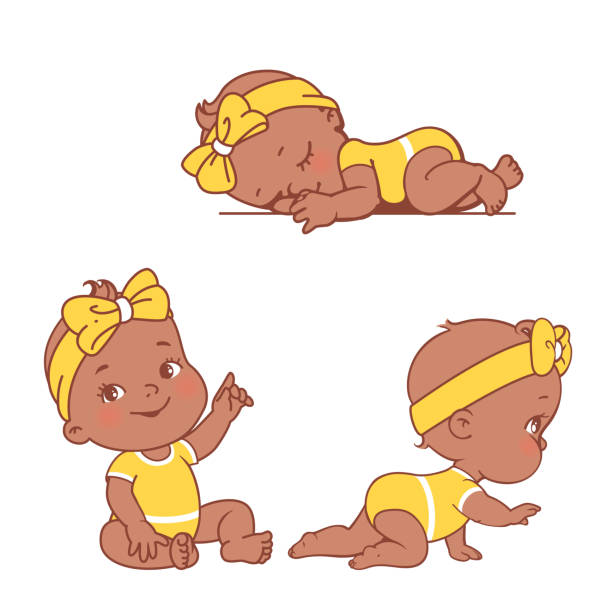 Cartoon Of The Black Twin Babies Illustrations, Royalty-Free Vector  Graphics & Clip Art - iStock