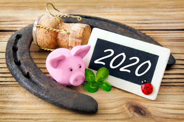Good luck symbols and 2020 label