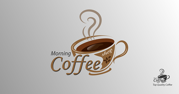 coffee logo with a unique shape, can be for a business logo, for products, symbols or other purposes. vector illustration