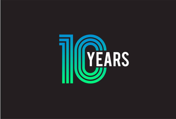 zehnjahre jubiläums-design - 10 stock-grafiken, -clipart, -cartoons und -symbole