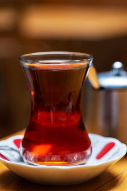istock Turkish tea served in a glass 1182608646