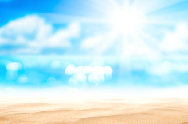 Beautiful tropical beach with blue sky and white clouds abstract texture background. Copy space of summer vacation and holiday business travel concept. Vintage tone filter effect color style.